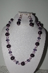 +MBAMG #018-132  "One Of A Kind Purple & Pink Bead Necklace & Earring Set"