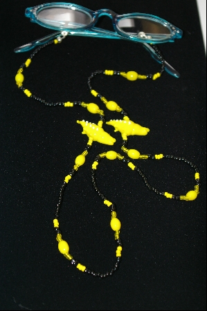 +MBA #447  "Yellow Glass Gators & Glass Beads