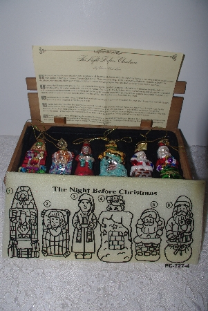 +MBAMG #019-109   "Thomas Pacconi Set Of 6 Blown Glass Christmas Story Ornaments"