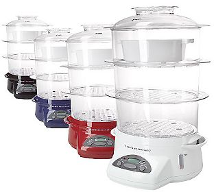 +MBAMG #019-4884  "CooksEssentials  Black10 QT Electric Stackable Turbo Steamer With Digital Timer" 