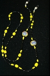 +MBA #456  "Yellow Glass Beads With Cat Faces