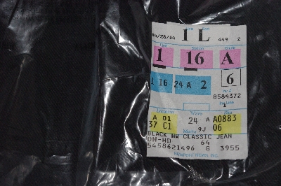 +MBAMG #T06-117   "Size 6T/ 34" Long    "Jeanology 2004  Black 5 Pocket Jeans"