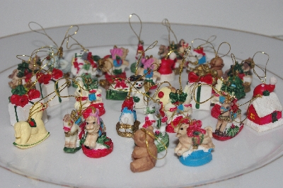 +MBAMG #T06-013  "1980's Set Of 36 Miniature Resin Christmas Ornaments"