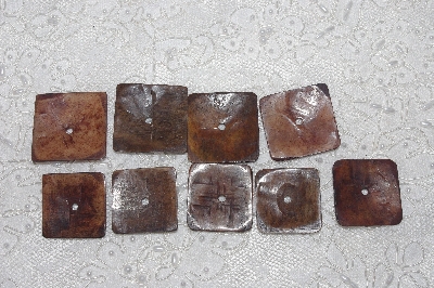 **MBAMG #T06-175  "1980's Set Of 9 Large Hand Made Bone Buttons"