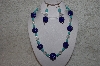 +MBAHB #24-013  "One Of A Kind Blue & Clear Bead Necklace & Earring Set"