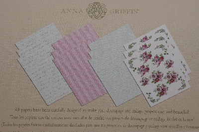 +MBAMG #009-068  "Plaid Royal Coat Decopage "Cabbage Rose" 12 Sheets"