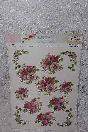 +MBAMG #009-068  "Plaid Royal Coat Decopage "Cabbage Rose" 12 Sheets"