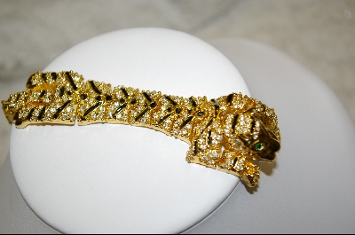 + Gold Toned Crystal Tiger Bracelet