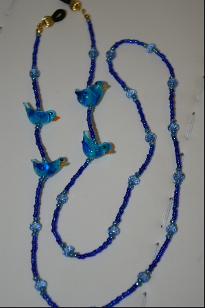 +MBA #579  "Clear Glass Blue Birds"