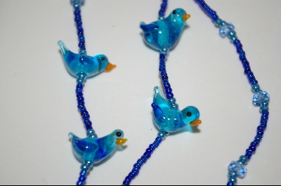+MBA #579  "Clear Glass Blue Birds"