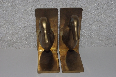 +MBAMG #0031-102  "1980's Pair Of Brass Duck Bookends"