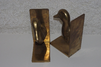 +MBAMG #0031-102  "1980's Pair Of Brass Duck Bookends"