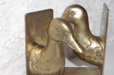 +MBAMG #0031-102  "1980's Pair Of Brass Duck Bookends"