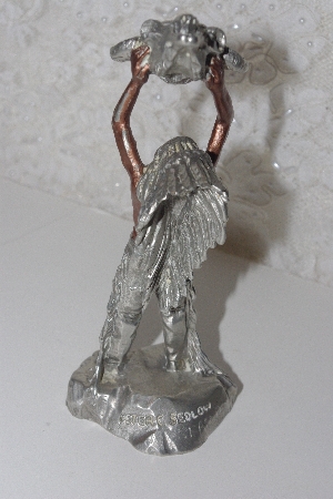 +MBAMG #0031-085  "1990 Peter C Sedlow "Good Hunting" Pewter Figerine"