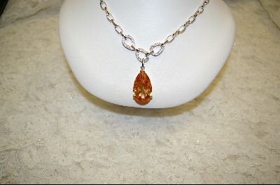 +  Charles Winston Champagne Pear Drop Necklace With Matching Earrings