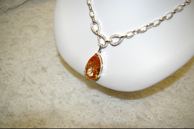 +  Charles Winston Champagne Pear Drop Necklace With Matching Earrings