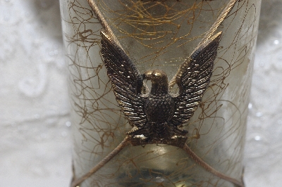 +MBAMG #099-230  "1970 Vintage Brass & Glass Decantor With Handle & Music Box Built In /Plays How Dry I Am"