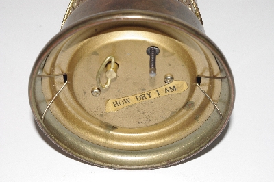 +MBAMG #099-230  "1970 Vintage Brass & Glass Decantor With Handle & Music Box Built In /Plays How Dry I Am"