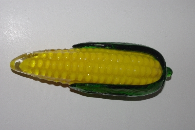+MBAMG #099-062  "1990's Set Of 5 Large Art Glass Corn On The Cob"