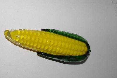 +MBAMG #099-062  "1990's Set Of 5 Large Art Glass Corn On The Cob"
