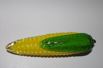 +MBAMG #099-062  "1990's Set Of 5 Large Art Glass Corn On The Cob"