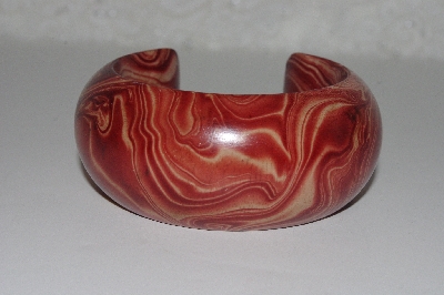 +MBAHB #00013-8615  "Exotic Red Mango Wood Cuff Bracelet"