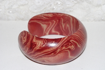 +MBAHB #00013-8615  "Exotic Red Mango Wood Cuff Bracelet"