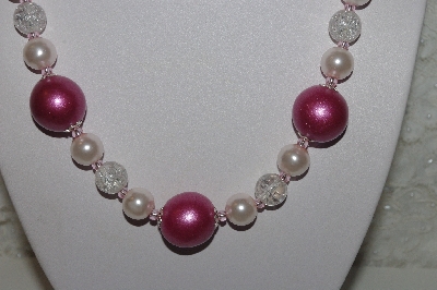 +MBAHB #00013-8424  "One Of A Kind Pink Bead Necklace & Earring Set"
