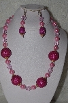 +MBAHB #00013-8588  "One Of A Kind Pink Bead Necklace & Earring Set"