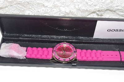 +MBAMG #00016-0068  "Gossip Pink Silicone Strap Watch"