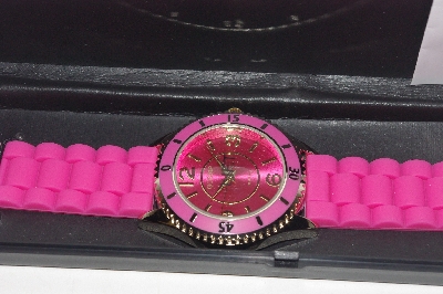 +MBAMG #00016-0068  "Gossip Pink Silicone Strap Watch"
