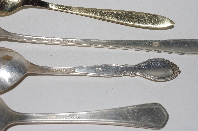 +MBAMG #00016-0045  "Vintage Set Of 4 Mixed Pattern Spoons"