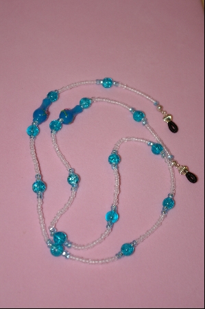 +MBA #2-084  "Blue Glass Flower Vases"