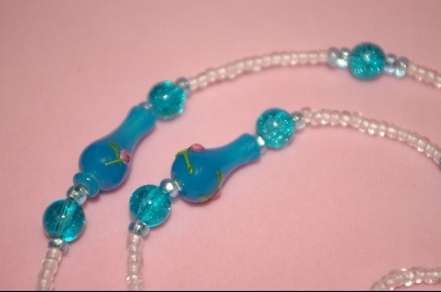 +MBA #2-084  "Blue Glass Flower Vases"