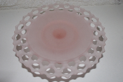 "SOLD"  MBAAC #01-9476  "Older Satin Pink Glass Cake Stand"