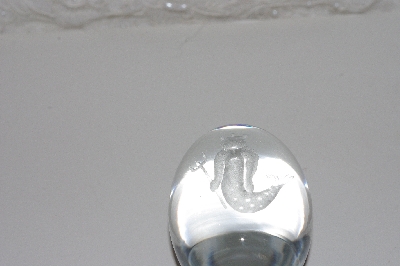 +MBAAC #01-9508  "Lead Crystal Mermaid Etched Egg"