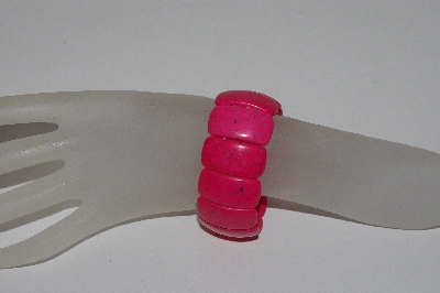 +MBAAC #01-9369  "Fancy DK Pink Dyed Howlite Gemstone Stretch Bracelet"