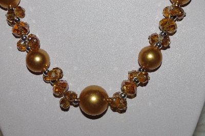 +MBAAC #01-9382  "Gold Crystal & Acrylic Pearl 3 Piece Set"