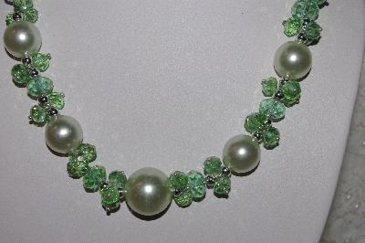 +MBAAC #01-9415  "Light Green AB Crystal & Acrylic Pearl 3 Piece Set"