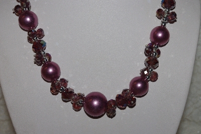 +MBAAC #01-9398  "Purple AB Crystal & Acrylic Pearl 3 Piece Set"