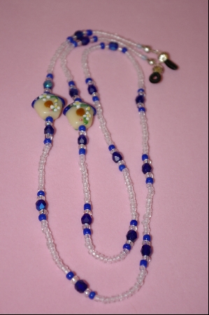 +MBA #2-094  "Glass Bird Houses With Blue Roofs"