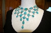 +  " Blue Turquoise 31 Stone Draping  Necklace