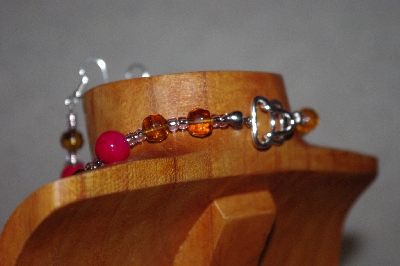 +MBAAC #02-9735  "Valley Oak Acorn Beads, Rose & Honey Bead Necklace & Earring Set"