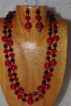 +MBADS #04-721  "Red & Black Bead Necklace & Earring Set"