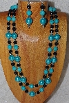 +MBADS #04-763  "Blue & Black Bead Necklace & Earring Set"