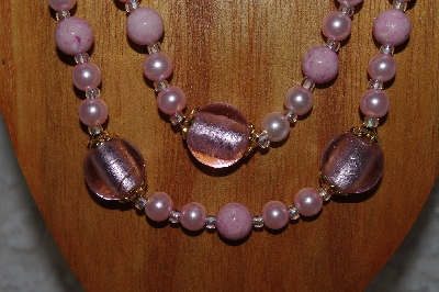 +MBADS #04-814  "Pink Bead Necklace & Earring Set"