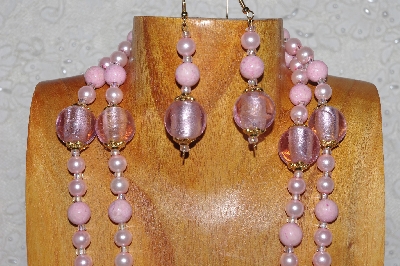 +MBADS #04-814  "Pink Bead Necklace & Earring Set"