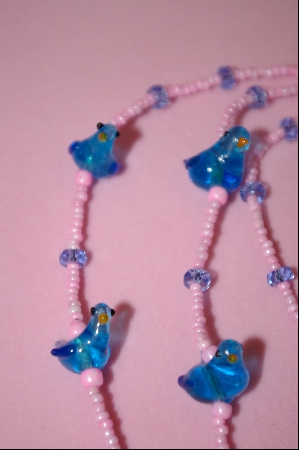 +MBA #2-1321  "Glass Hand Made Blue Birds"