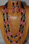 +MBADS #04-863  "Red & Black Bead Necklace & Earring Set"