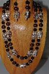 +MBADS #04-853  "Brown & Black Bead Necklace & Earring Set"